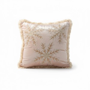 Blush Snowflake Cushion Cover