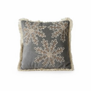 Grey Snowflake Cushion Cover