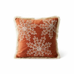 Rust Snowflake Cushion Cover
