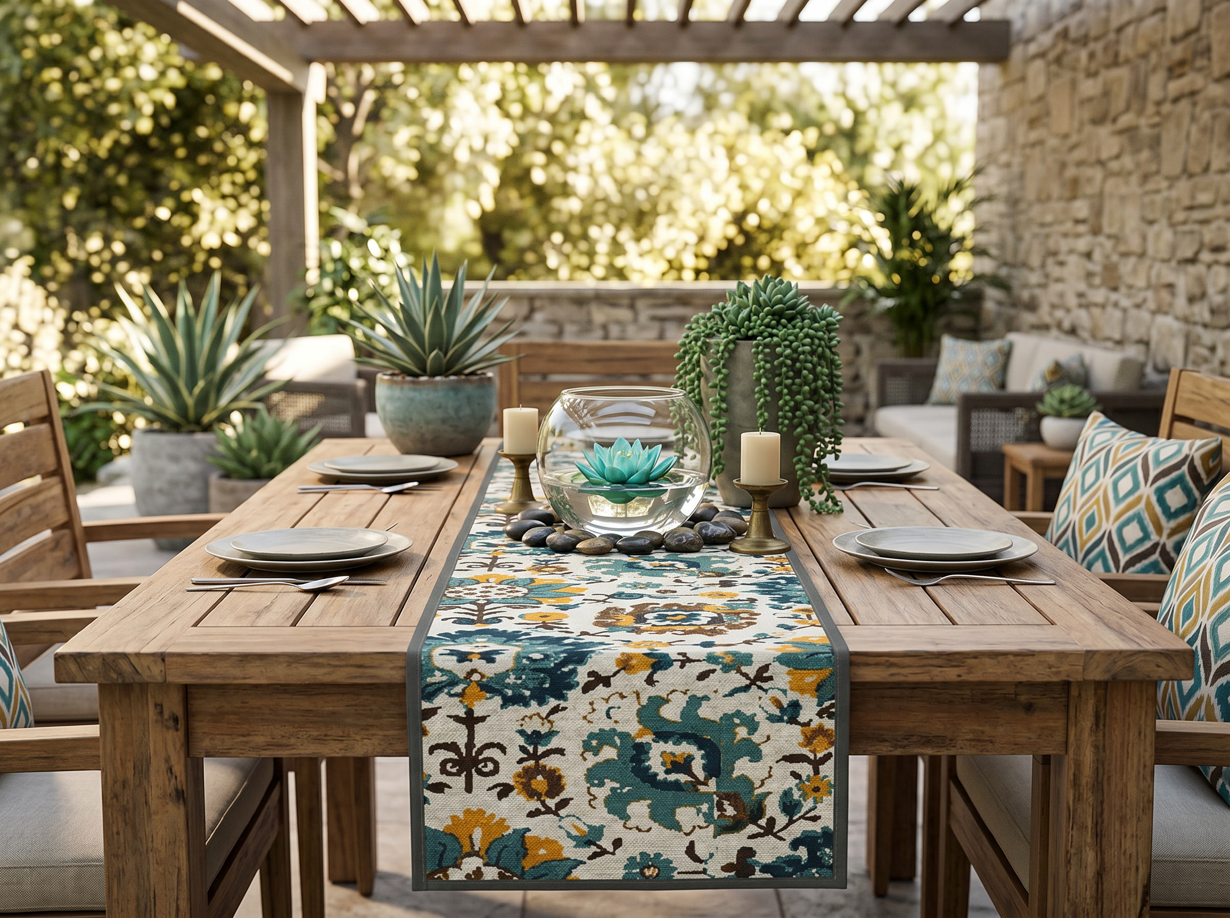 Teal Mosaic Table Runner - Image 5