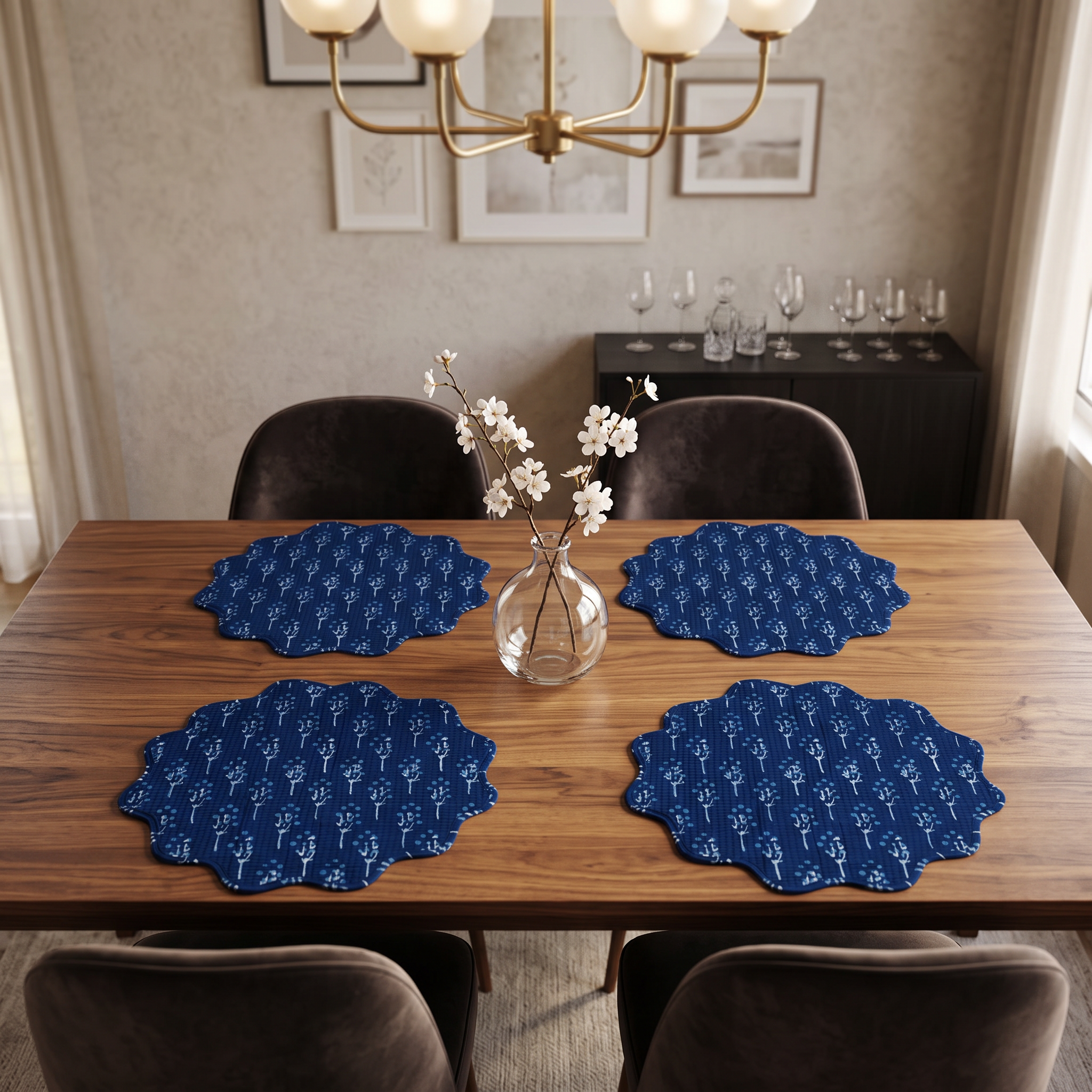 Iris Reversible Cotton Quilted Placemats – 2 Designs in 1 - Image 7