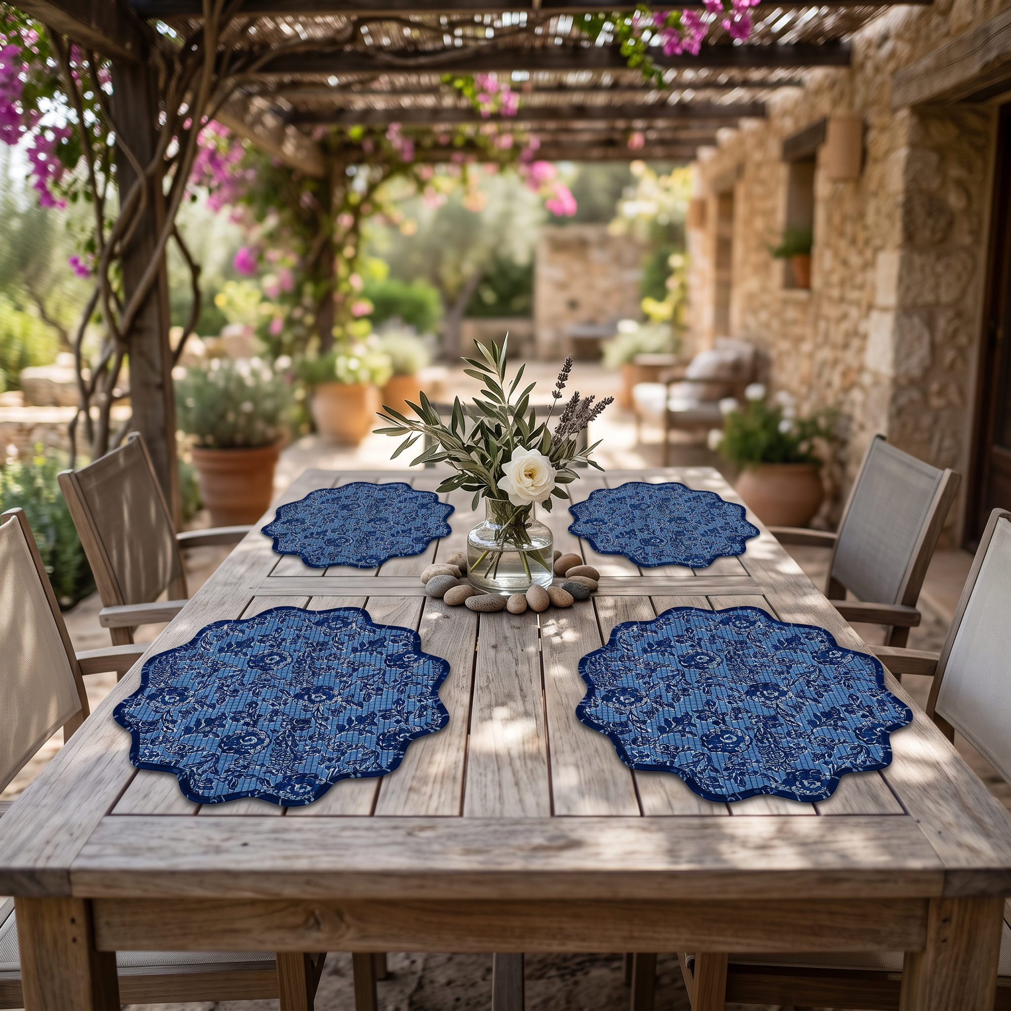 Iris Reversible Cotton Quilted Placemats – 2 Designs in 1 - Image 8