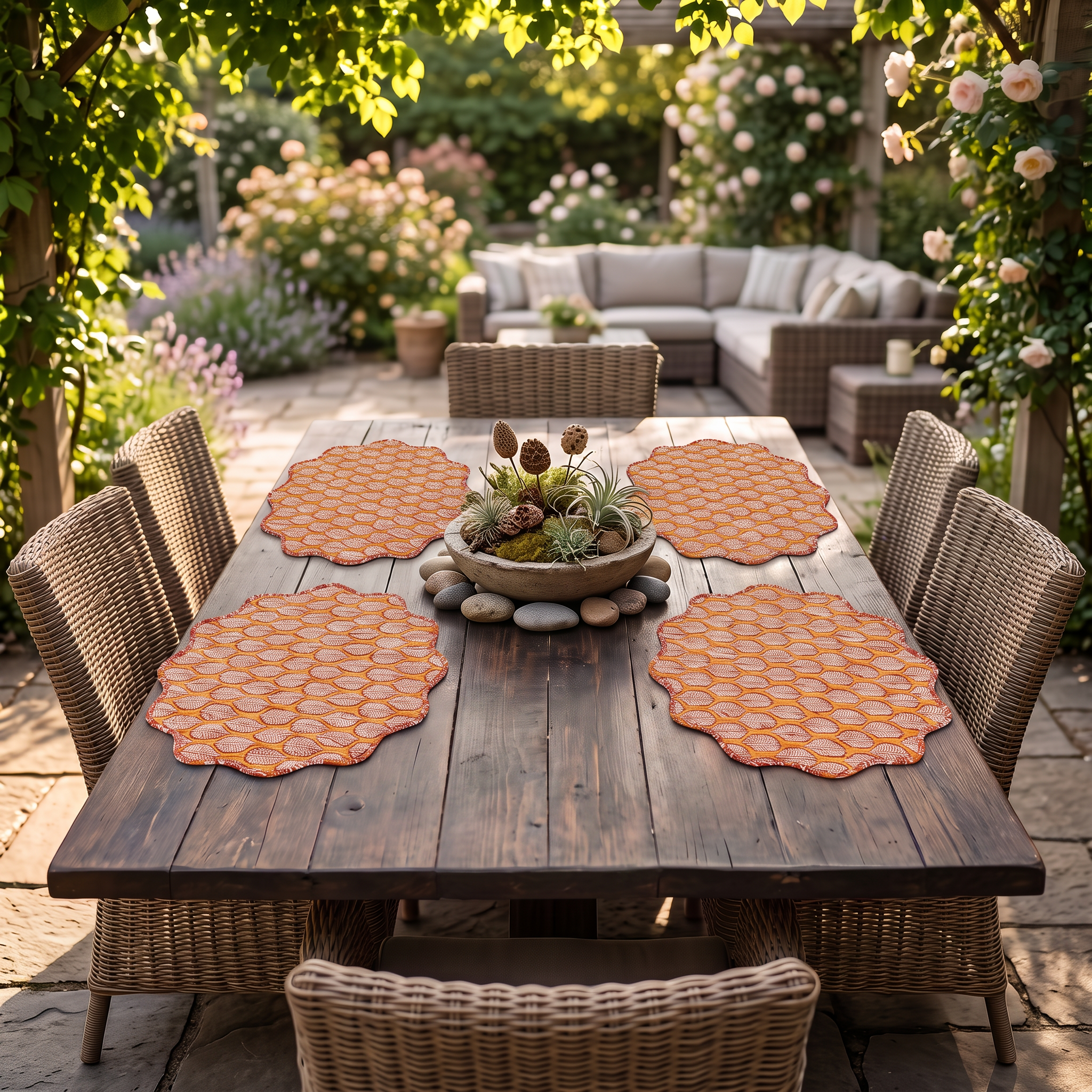 Saffron Reversible Cotton Quilted Placemats – 2 Designs in 1 - Image 8