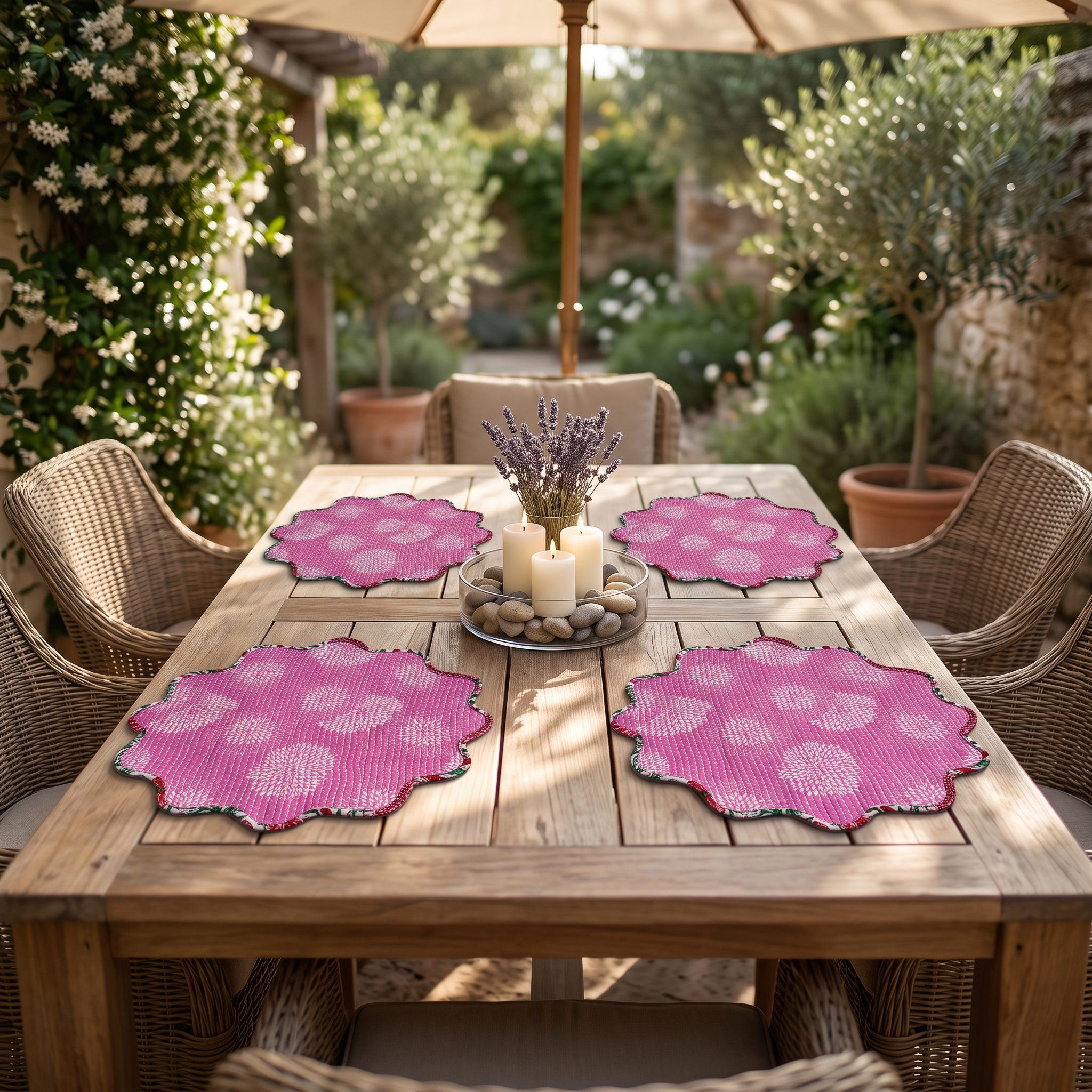 Rosalie Reversible Cotton Quilted Placemats – 2 Designs in 1 - Image 7