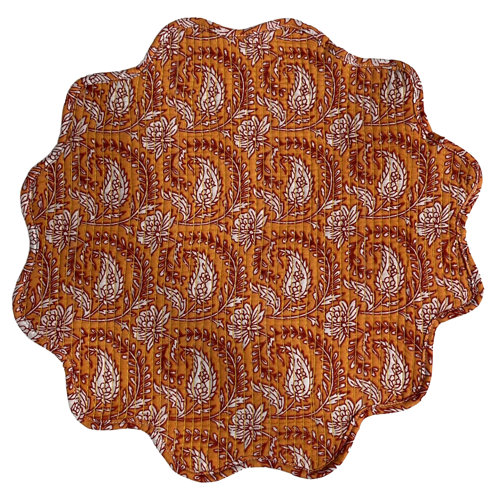Saffron Reversible Cotton Quilted Placemats – 2 Designs in 1
