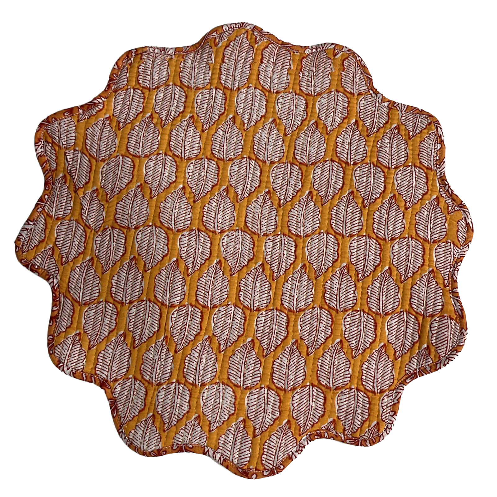 Saffron Reversible Cotton Quilted Placemats – 2 Designs in 1 - Image 2